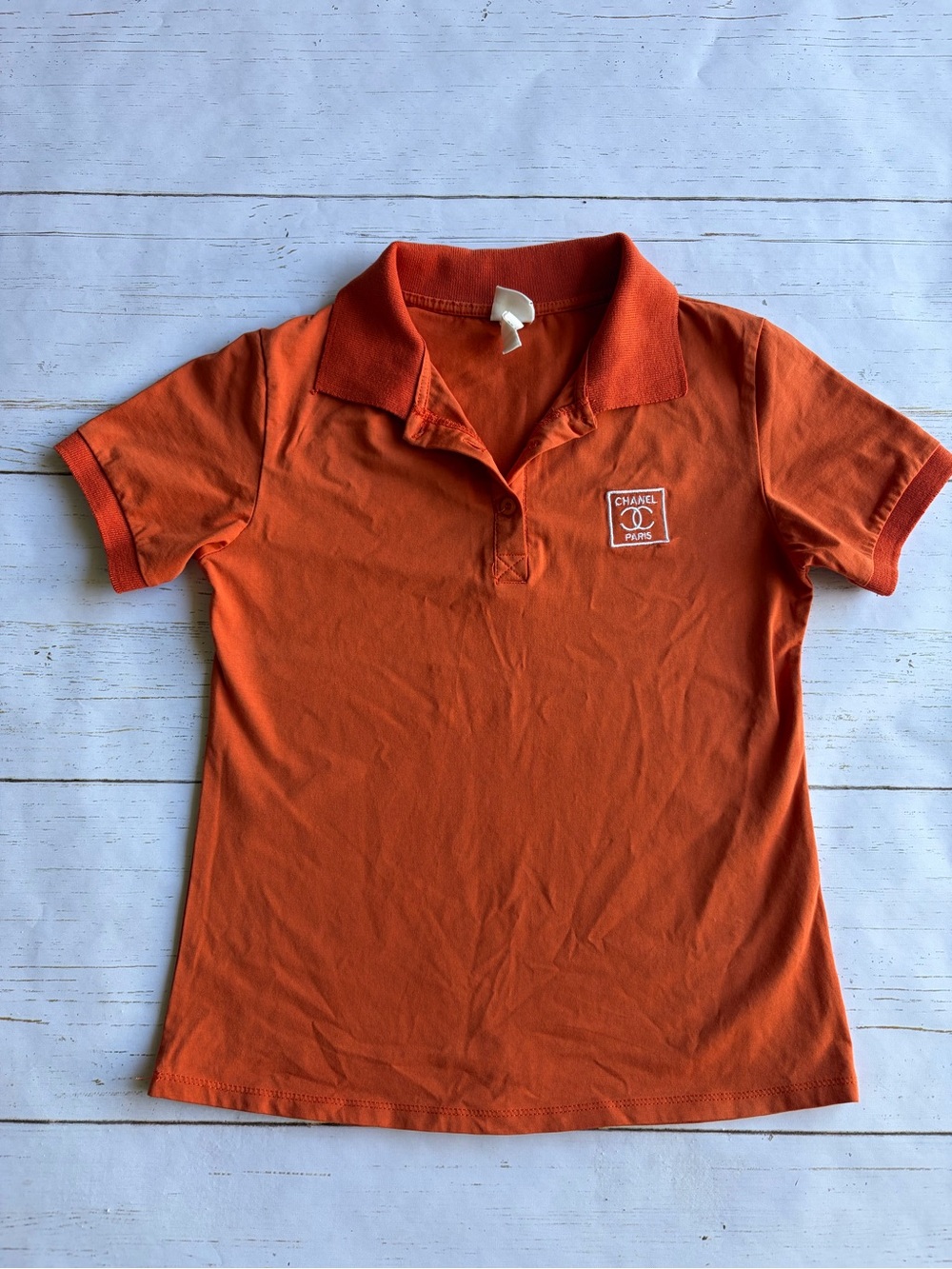 H&M Orange Short Sleeve Polo Shirt with Chest Patch
